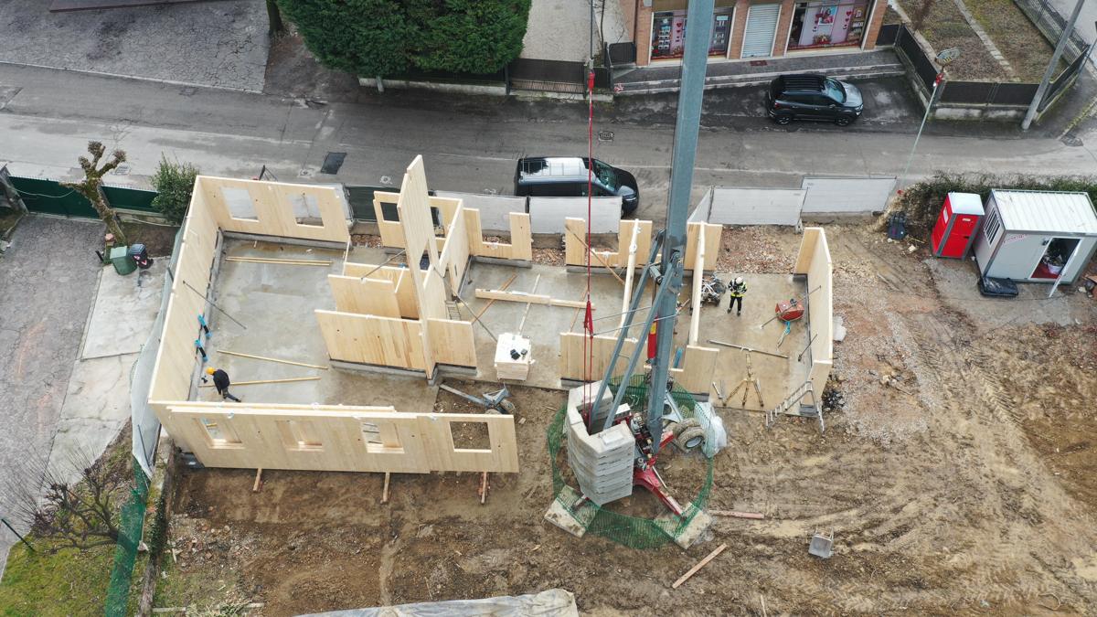 Drone footage of a building site